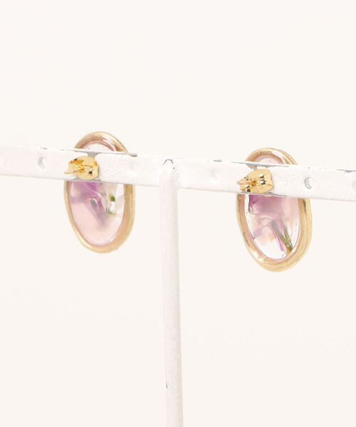 tone（トーン）の「【chiguhagu】押花のピアス(MA)（ピアス（両耳用）・レディース・パープル・FREE）」の2枚目の写真