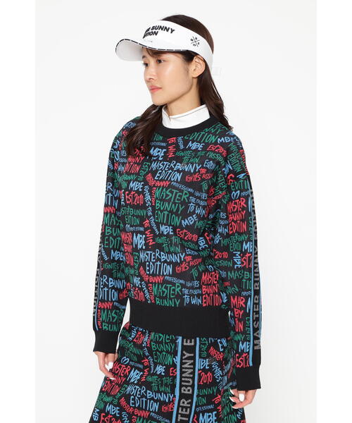 MASTER BUNNY EDITION 4色Wジャカード 丸首セーター ゴルフ