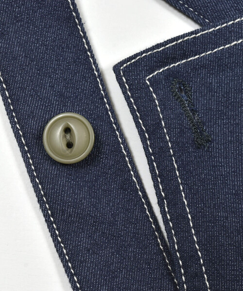 Noeil aime BeBe(ノイユエイムベベ)の「カラーデニム天竺ティアードジャンパースカート(80~130cm)(ワンピース・キッズ・グリーン/ネイビー・120cm/130cm/100cm/110cm/90cm)」の10枚目の写真