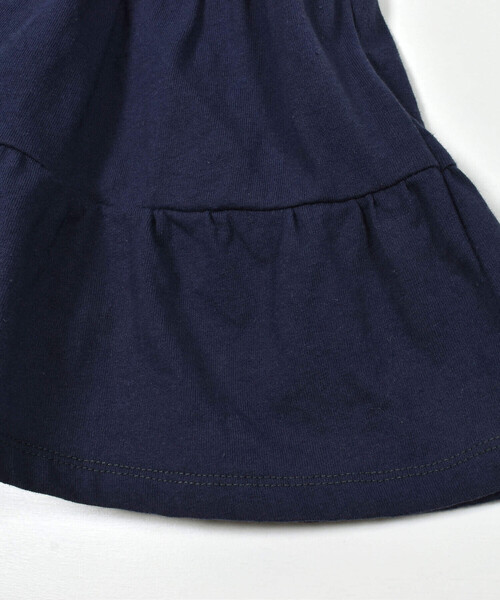 Noeil aime BeBe(ノイユエイムベベ)の「カラーデニム天竺ティアードジャンパースカート(80~130cm)(ワンピース・キッズ・グリーン/ネイビー・120cm/130cm/100cm/110cm/90cm)」の14枚目の写真