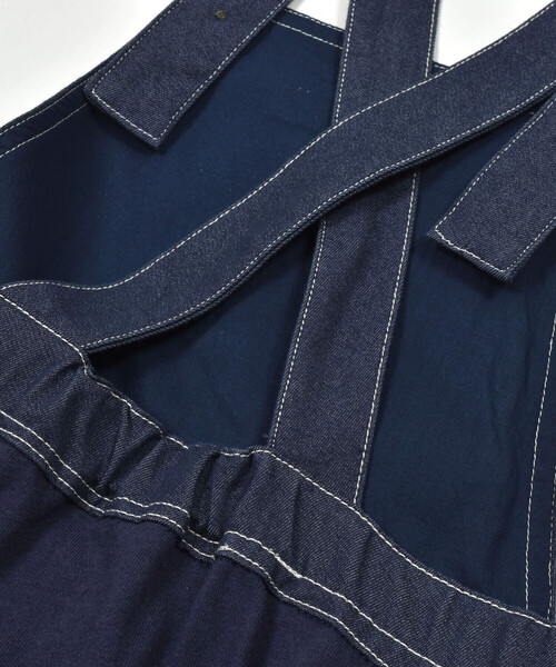 Noeil aime BeBe(ノイユエイムベベ)の「カラーデニム天竺ティアードジャンパースカート(80~130cm)(ワンピース・キッズ・グリーン/ネイビー・120cm/130cm/100cm/110cm/90cm)」の16枚目の写真