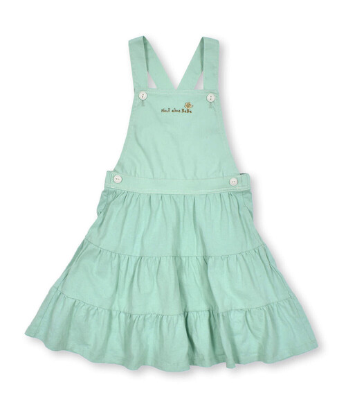 Noeil aime BeBe(ノイユエイムベベ)の「カラーデニム天竺ティアードジャンパースカート(80~130cm)(ワンピース・キッズ・グリーン/ネイビー・120cm/130cm/100cm/110cm/90cm)」の17枚目の写真