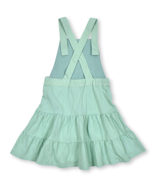 Noeil aime BeBe(ノイユエイムベベ)の「カラーデニム天竺ティアードジャンパースカート(80~130cm)(ワンピース・キッズ・グリーン/ネイビー・120cm/130cm/100cm/110cm/90cm)」の18枚目の写真