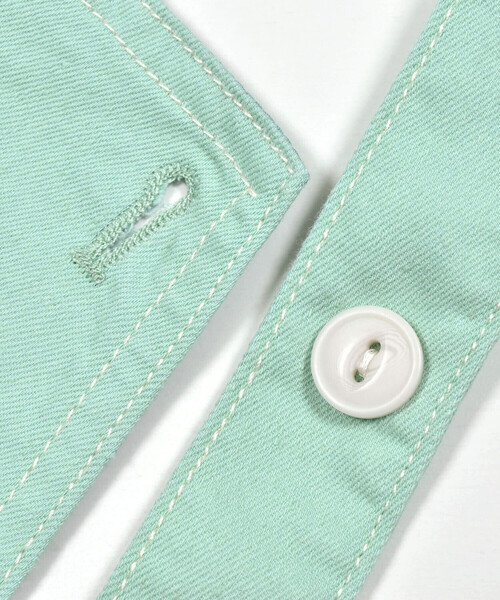 Noeil aime BeBe(ノイユエイムベベ)の「カラーデニム天竺ティアードジャンパースカート(80~130cm)(ワンピース・キッズ・グリーン/ネイビー・120cm/130cm/100cm/110cm/90cm)」の19枚目の写真