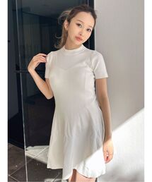 GYDA | ボトルネックハーフスリーブニットフレアワンピース(ワンピース)