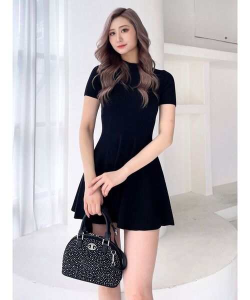 GYDA（ジェイダ）の「ボトルネックハーフスリーブニットフレアワンピース（ワンピース・レディース・ブラック/ベージュ/オフホワイト・FREE）」の20枚目の写真