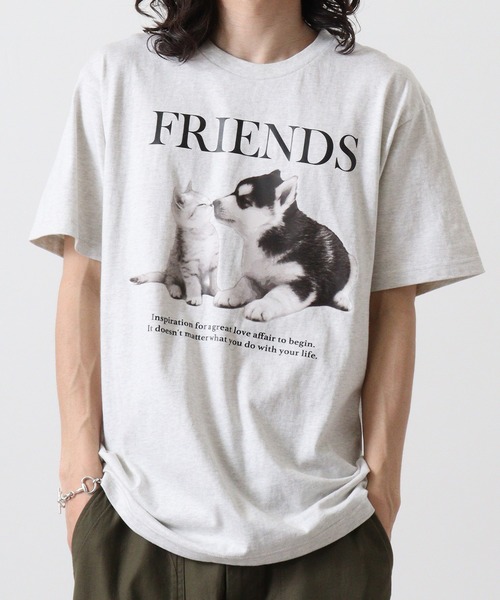 spiritoso(スピリトーゾ)の「spiritoso FRIENDS シートプリントTシャツ 半袖(Tシャツ/カットソー・メンズ・ホワイト/ホワイト系その他/オートミール/ブラック・L/M)」の19枚目の写真