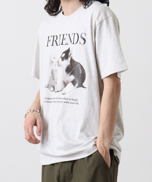 spiritoso(スピリトーゾ)の「spiritoso FRIENDS シートプリントTシャツ 半袖(Tシャツ/カットソー・メンズ・ホワイト/ホワイト系その他/オートミール/ブラック・L/M)」の20枚目の写真