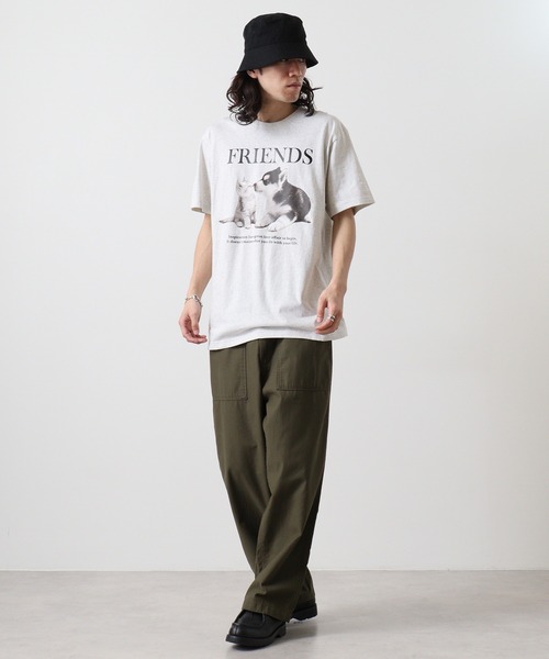 spiritoso(スピリトーゾ)の「spiritoso FRIENDS シートプリントTシャツ 半袖(Tシャツ/カットソー・メンズ・ホワイト/ホワイト系その他/オートミール/ブラック・L/M)」の7枚目の写真