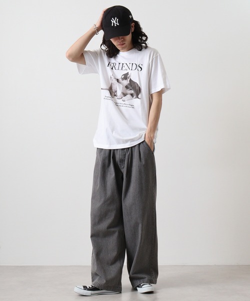 spiritoso(スピリトーゾ)の「spiritoso FRIENDS シートプリントTシャツ 半袖(Tシャツ/カットソー・メンズ・ホワイト/ホワイト系その他/オートミール/ブラック・L/M)」の11枚目の写真