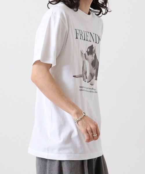 spiritoso(スピリトーゾ)の「spiritoso FRIENDS シートプリントTシャツ 半袖(Tシャツ/カットソー・メンズ・ホワイト/ホワイト系その他/オートミール/ブラック・L/M)」の10枚目の写真