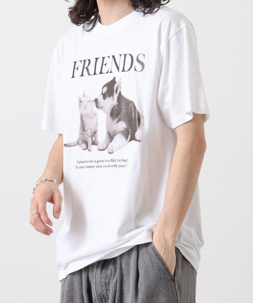 spiritoso(スピリトーゾ)の「spiritoso FRIENDS シートプリントTシャツ 半袖(Tシャツ/カットソー・メンズ・ホワイト/ホワイト系その他/オートミール/ブラック・L/M)」の8枚目の写真