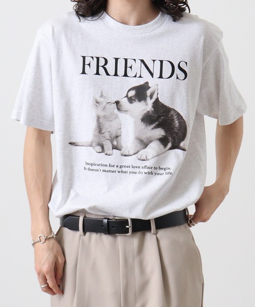 spiritoso(スピリトーゾ)の「spiritoso FRIENDS シートプリントTシャツ 半袖(Tシャツ/カットソー・メンズ・ホワイト/ホワイト系その他/オートミール/ブラック・L/M)」の14枚目の写真