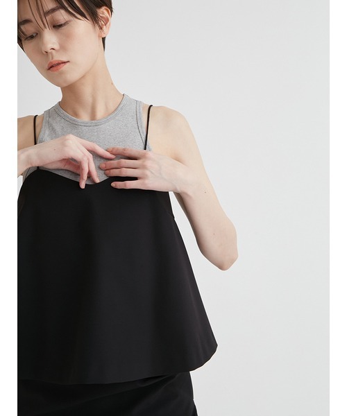 emmi（エミ）の「ウォッシャブルフレアビスチェ（キャミソール・レディース・ホワイト/ブラック・1/0）」の7枚目の写真