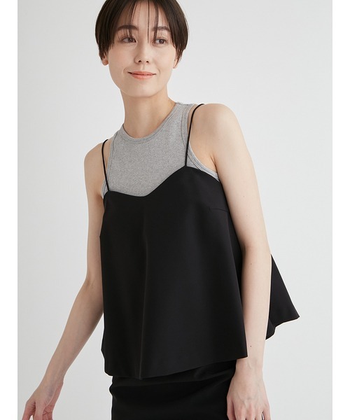 美品　emmi ウォッシャブルフレアビスチェ　ブラック emmi（エミ）の「ウォッシャブルフレアビスチェ（キャミソール