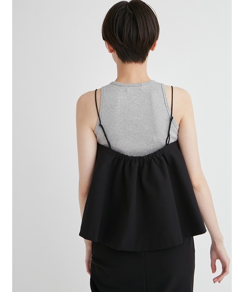 emmi（エミ）の「ウォッシャブルフレアビスチェ（キャミソール・レディース・ホワイト/ブラック・1/0）」の4枚目の写真