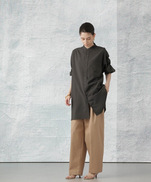 Apo(s)ture(アポスチャー)の「ARIA-014/デニムストレッチ3タックワイドパンツ(デニムパンツ・レディース・ベージュ/ネイビー/ブラック/ブルー・L/XL/XS/S/M)」の16枚目の写真