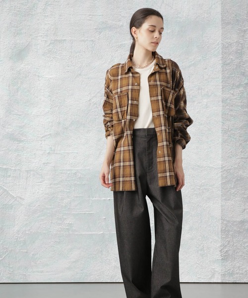 Apo(s)ture(アポスチャー)の「ARIA-014/デニムストレッチ3タックワイドパンツ(デニムパンツ・レディース・ベージュ/ネイビー/ブラック/ブルー・L/XL/XS/S/M)」の8枚目の写真
