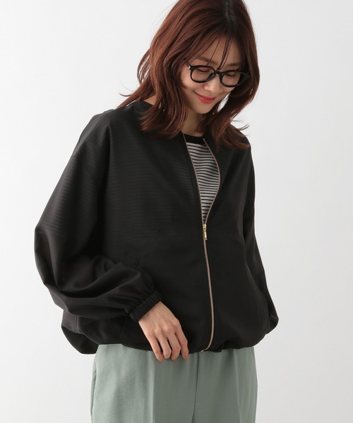 GLOBAL WORK(グローバルワーク)の「シアーブルゾン/986439(ブルゾン・レディース・ブラック/アイボリー・FREE)」の15枚目の写真