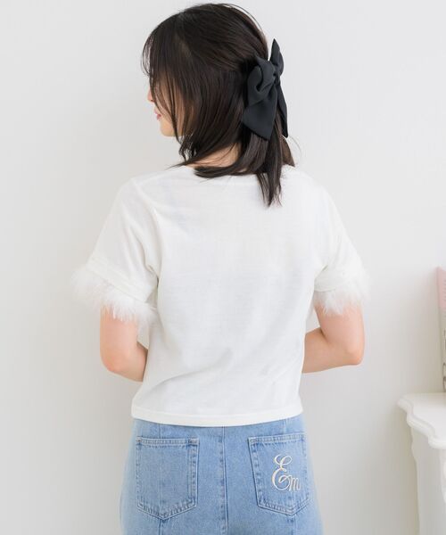 ems excite(エムズエキサイト)の「マラボーロゴTEE(Tシャツ/カットソー・レディース・ピンク/オフホワイト/ブラック・FREE)」の7枚目の写真