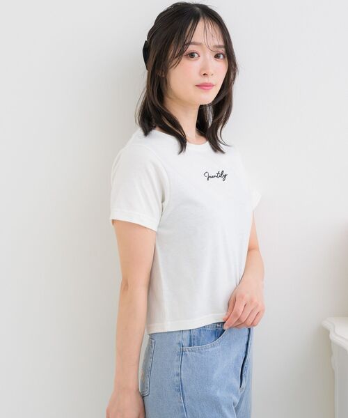 ems excite(エムズエキサイト)の「マラボーロゴTEE(Tシャツ/カットソー・レディース・ピンク/オフホワイト/ブラック・FREE)」の10枚目の写真