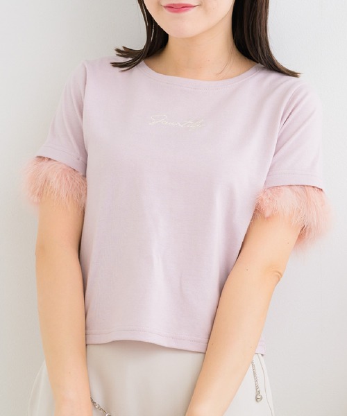 ems excite(エムズエキサイト)の「マラボーロゴTEE(Tシャツ/カットソー・レディース・ピンク/オフホワイト/ブラック・FREE)」の3枚目の写真