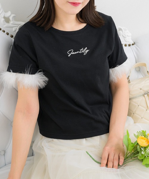 ems excite(エムズエキサイト)の「マラボーロゴTEE(Tシャツ/カットソー・レディース・ピンク/オフホワイト/ブラック・FREE)」の2枚目の写真