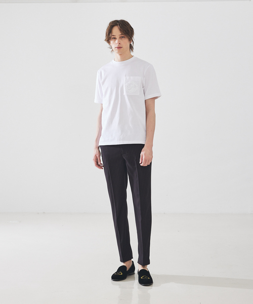 DESIGNWORKS（デザインワークス）の「DWエンブロイダリーTシャツ（Tシャツ/カットソー・メンズ・ホワイト/ブラック・46/48/50）」の3枚目の写真