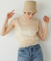 【THE PAUSE】シャイニーシアーノースリーブプルオーバー