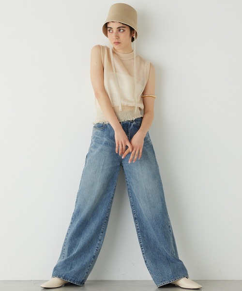 THE PAUSE(ザ ポーズ)の「【THE PAUSE】シャイニーシアーノースリーブプルオーバー(ニット/セーター・レディース・ライトベージュ/ブラック/ブルー・FREE)」の12枚目の写真