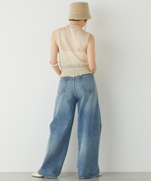 THE PAUSE(ザ ポーズ)の「【THE PAUSE】シャイニーシアーノースリーブプルオーバー(ニット/セーター・レディース・ライトベージュ/ブラック/ブルー・FREE)」の5枚目の写真