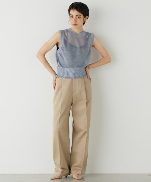 THE PAUSE(ザ ポーズ)の「【THE PAUSE】シャイニーシアーノースリーブプルオーバー(ニット/セーター・レディース・ライトベージュ/ブラック/ブルー・FREE)」の19枚目の写真