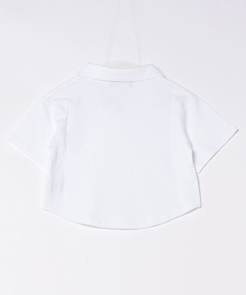 YOUTHKREW(ユースクルー)の「YOUTHKREW/オープンPOLO T 2122431(Tシャツ/カットソー・レディース・ブラック/ホワイト・FREE)」の3枚目の写真