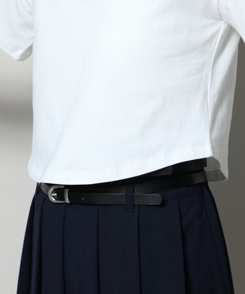 YOUTHKREW(ユースクルー)の「YOUTHKREW/オープンPOLO T 2122431(Tシャツ/カットソー・レディース・ブラック/ホワイト・FREE)」の8枚目の写真