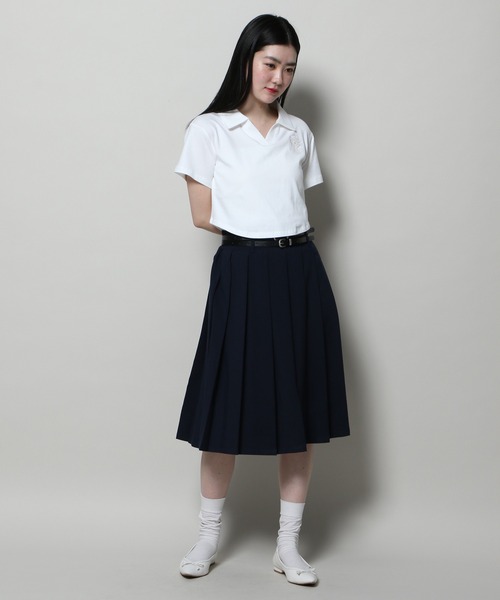 YOUTHKREW(ユースクルー)の「YOUTHKREW/オープンPOLO T 2122431(Tシャツ/カットソー・レディース・ブラック/ホワイト・FREE)」の19枚目の写真