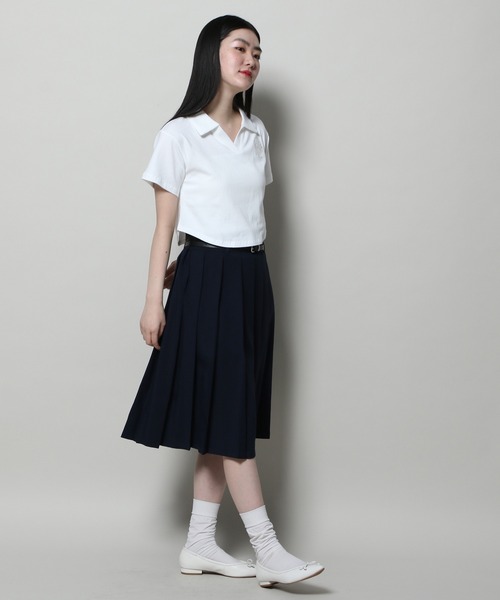 YOUTHKREW(ユースクルー)の「YOUTHKREW/オープンPOLO T 2122431(Tシャツ/カットソー・レディース・ブラック/ホワイト・FREE)」の18枚目の写真