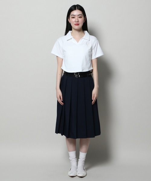 YOUTHKREW(ユースクルー)の「YOUTHKREW/オープンPOLO T 2122431(Tシャツ/カットソー・レディース・ブラック/ホワイト・FREE)」の15枚目の写真