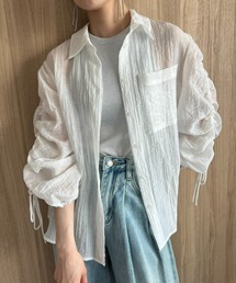 mic by Olu. | 袖シャーリングシアーシャツ(シャツ/ブラウス)