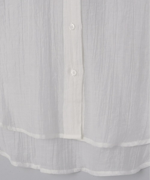 mic by Olu.（ミックバイオルドット）の「袖シャーリングシアーシャツ（シャツ/ブラウス・レディース・カーキ/ホワイト・FREE）」の13枚目の写真