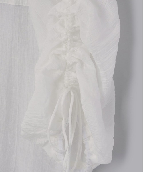 mic by Olu.（ミックバイオルドット）の「袖シャーリングシアーシャツ（シャツ/ブラウス・レディース・カーキ/ホワイト・FREE）」の14枚目の写真