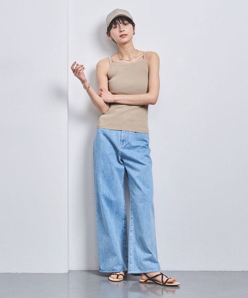 UNITED ARROWS（ユナイテッドアローズ）の「リブ スティック キャミソール（キャミソール・レディース・オフホワイト/ブラック/ベージュ/ダークグレー・FREE）」の6枚目の写真