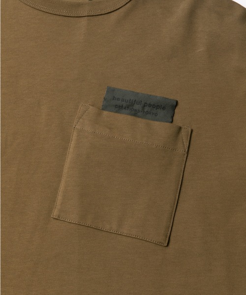 beautiful people（ビューティフルピープル）の「suvin compact jerseybig QOL tag long T（Tシャツ/カットソー・レディース・オフホワイト/オリーブ/ブラック/ブルー・40/38/36）」の8枚目の写真