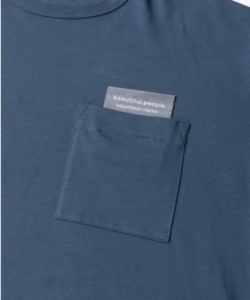 beautiful people（ビューティフルピープル）の「suvin compact jerseybig QOL tag long T（Tシャツ/カットソー・レディース・オフホワイト/オリーブ/ブラック/ブルー・40/38/36）」の9枚目の写真