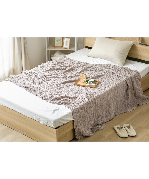 journal standard Furniture （ジャーナルスタンダードファニチャー）の「【AND DECO/アンドデコ】 GAUZE BLANKET S　ガーゼブランケット（ブランケット・レディース・アイボリー/キャメル/ベージュ・FREE）」の11枚目の写真