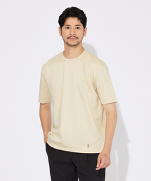 【コットンシルケット】ポンチ クルーネック Tシャツ