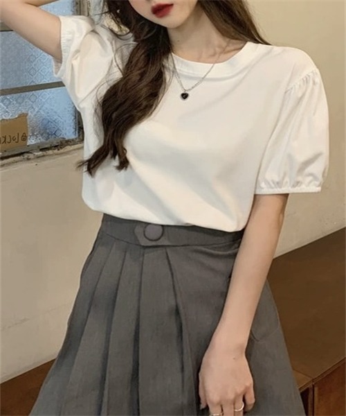 Dream garden(ドリームガーデン)の「パフスリーブTシャツ(Tシャツ/カットソー・レディース・ホワイト・XL/L/M)」の6枚目の写真