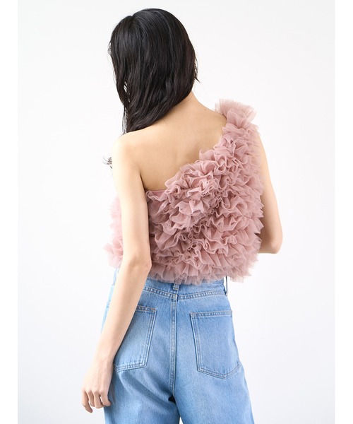 Stylevoice for xxx(スタイルヴォイスフォー)の「ワンショルチュールトップス(タンクトップ・レディース・ブラック/ライトグレー/ピンク・FREE)」の13枚目の写真