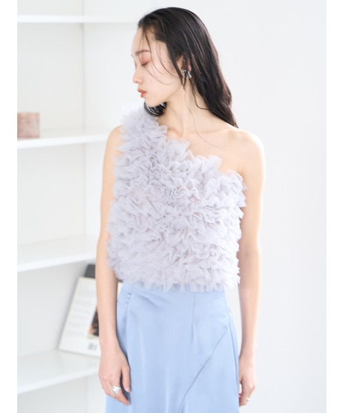 Stylevoice for xxx(スタイルヴォイスフォー)の「ワンショルチュールトップス(タンクトップ・レディース・ブラック/ライトグレー/ピンク・FREE)」の20枚目の写真