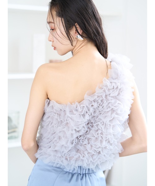 Stylevoice for xxx(スタイルヴォイスフォー)の「ワンショルチュールトップス(タンクトップ・レディース・ブラック/ライトグレー/ピンク・FREE)」の22枚目の写真