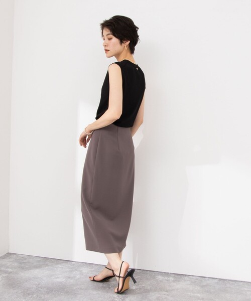 NOLLEY’S Sophi(ノーリーズソフィ)の「《アンサンブル対応》《手洗い可能》マルチファンクション総針ノースリーブプルオーバーニット(ニット/セーター・レディース・グリーン/ベージュ/ブラック/オフホワイト・36/38)」の22枚目の写真